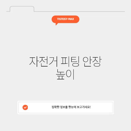 자전거 피팅 안장 높이