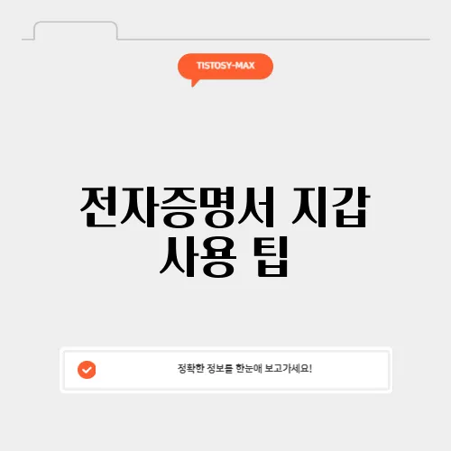 전자증명서 지갑 사용 팁