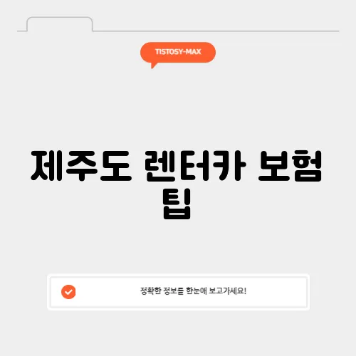 제주도 렌터카 보험 팁