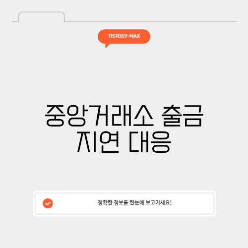 중앙거래소 출금 지연 대응