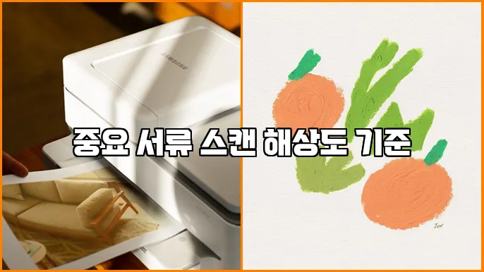 중요 서류 스캔 해상도 기준