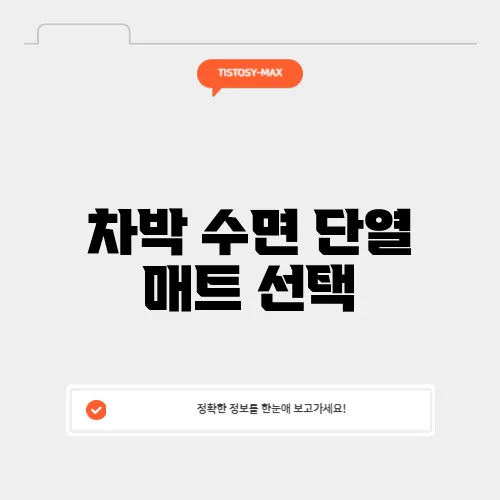 차박 수면 단열 매트 선택