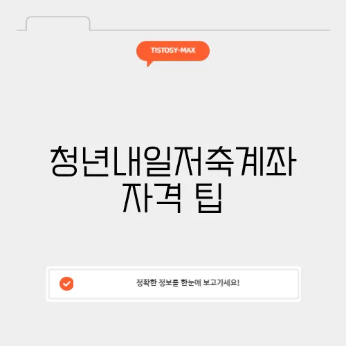 청년내일저축계좌 자격 팁