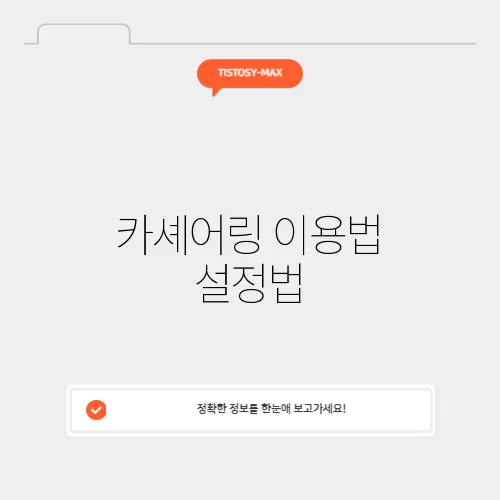 카셰어링 이용법 설정법