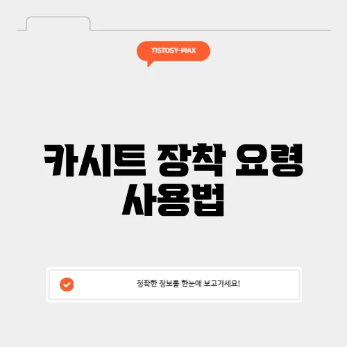 카시트 장착 요령 사용법